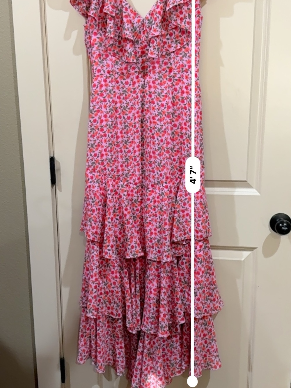 Wayf Pink Floral Ruffle High-Low Dress - Picture 8 of 8